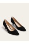 Black Women's Boden Lara Low-Heeled Court Shoes