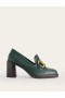 Dark Green Women's Boden Iris Snaffle Heeled Loafers