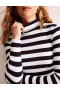 Navy / White Women's Boden Anna Rib Roll Neck Tops