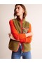 Pink Women's Boden Contrast-Trim Borg Gilet Jacket