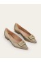 Gold Metal Women's Boden Jewelled-Buckle Flats