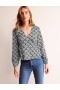 Black Women's Boden V-Neck Peplum Tops