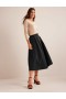 Black Women's Boden Taffeta Pull-on Midi Skirts