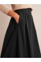 Black Women's Boden Taffeta Pull-on Midi Skirts