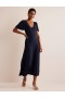 Navy Women's Boden V-Neck Jersey Midi Dress