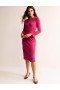 Fuchsia Women's Boden Nadia Ponte Midi Dress