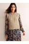 Grey Women's Boden Cable Crew Neck Tank Cardigan