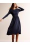 Navy Women's Boden Thea Long Sleeve Midi Dress