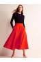 Red Women's Boden Taffeta Pull-on Midi Skirts