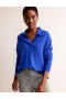 Deep Blue Women's Boden Collared Cashmere Henley Cardigan