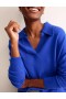 Deep Blue Women's Boden Collared Cashmere Henley Cardigan
