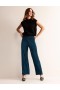 Green / Navy Stripes Women's Boden Jersey Metallic Pants