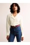 White Women's Boden Ruffle Neck Silk Tops