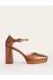Brown Metal Snake Women's Boden Closed-Toe Heels