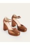 Brown Metal Snake Women's Boden Closed-Toe Heels