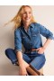 Blue Women's Boden Straight-Fit Denim Shirts