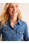 Blue Women's Boden Straight-Fit Denim Shirts