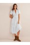 White Women's Boden Pintuck Detail Midi Dress