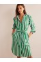Turquoise White Women's Boden Relaxed Cotton Shirts Dress