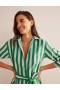 Turquoise White Women's Boden Relaxed Cotton Shirts Dress