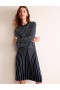 Navy White Women's Boden Maria Knitted Midi Dress