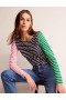 Green / Navy Women's Boden Ella Long Sleeve Breton T shirts