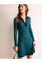 Navy Light Green Women's Boden Mini Collared Dress