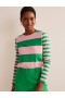 Pink / Green Women's Boden Bea Long Sleeve Breton Tops