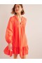 Orange Women's Boden Tiered Linen Mini Dress