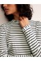 White / Navy Stripes Women's Boden Supersoft Frill Detail Tops