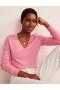 Pink Women's Boden Eva Cashmere V-Neck Sweater