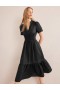 Black Women's Boden Pintuck Detail Midi Dress