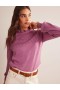 Purple Women's Boden Pointelle Detailed Sweater