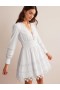 White Women's Boden Lace Trim Mini Dress