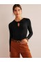Black Women's Boden Knot Front Jersey Tops