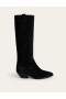 Black Women's Boden Western Suede Knee High Boots