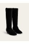 Black Women's Boden Western Suede Knee High Boots