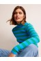 Deep Blue / Green Women's Boden Anna Rib Roll Neck Tops