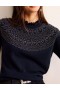 Navy Women's Boden Embellished Yoke Sweater