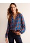 Blue Women's Boden Border Print Raglan Tops