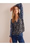 Multicolor Women's Boden Printed V-Neck Blouse Tops