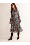 Multicolor Women's Boden Tie Detail Tiered Midaxi Dress