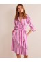 Pink White Women's Boden Relaxed Cotton Shirts Dress