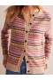 Pink Women's Boden Edie Fair Isle Cardigan