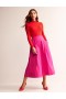 Pink Women's Boden Taffeta Pull-on Midi Skirts
