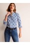 Navy / Stripes Women's Boden Ruffled Cotton-Poplin Shirts