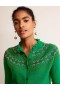 Green Women's Boden Embellished Yoke Cardigan