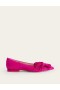 Purple Women's Boden Suede-Bow Ballet Flats