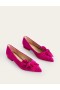 Purple Women's Boden Suede-Bow Ballet Flats