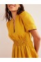 Gold Women's Boden Pintuck Detail Midi Dress